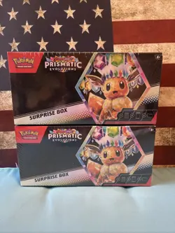 2 X Pokemon TCG Scarlet & Violet Prismatic Evolutions Surprise Box In Hand - Image 1