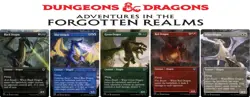 5x - Dragon Lot - (borderless) - Black + Blue + Green + Red + White - AFR UC MTG - Image 1