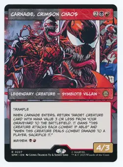 Carnage, Crimson Chaos #0227 (Borderless) MTG Marvel's Spider-Man Magic - Image 1