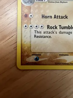 Pokemon Rhydon 19/106 Stamped Holo Rare Emerald LP - Image 5