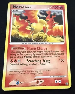 Pokemon - Moltres - 2008 - Majestic Dawn - 10/100 - Rare Holo - Lightly Played - Image 1