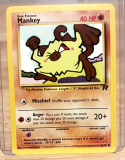 POKEMON MANKEY 61/82 Team Rocket Set Unlimited Common, NM Condition - Image 1