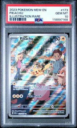 2023 POKEMON MEW EN-151 ILLUSTRATION RARE #173 PIKACHU PSA 10 - Image 1