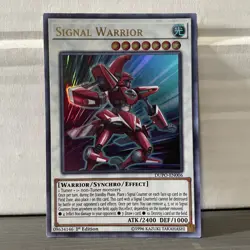 1ST EDITION SIGNAL WARRIOR 1996 DUPO-EN006 YUGIOH CARD (LP/MP) - Image 1