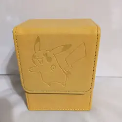 Ultra Pro Pokemon Pikachu Yellow Leatherette Flip Box Card Case Magnetic Closure - Image 1