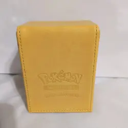 Ultra Pro Pokemon Pikachu Yellow Leatherette Flip Box Card Case Magnetic Closure - Image 2