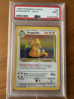 PSA 9 Pokemon Fossil 1999 Dragonite Holo 4/62 Pokemon Card - Image 1