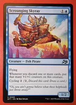 MTG, AETHERDRIFT: SCROUNGING SKYRAY- REGULAR FINISH, UNCOMMON #0060 DFT. NM - Image 1