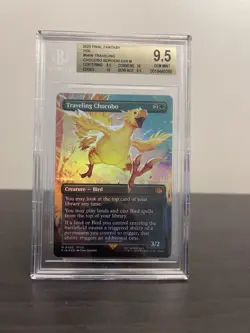 2025 MAGIC MTG FINAL FANTASY 0406 TRAVELING CHOCOBO BORDERLESS Foil BGS 9.5 - Image 1