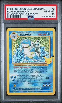 2021 POKEMON CELEBRATIONS CLASSIC COLL #2 BLASTOISE-HOLO PSA 10 - Image 1