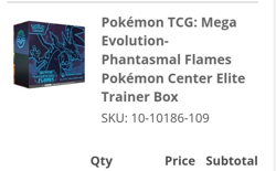 PRESALE Pokemon Center Phantasmal Flames ETB CONFIRMED PREORDER SHIPS 11/14 - Image 2