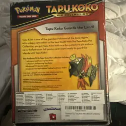 POKEMON TCG Tapu Koko Pin Collection Factory Sealed Box-3 Booster Packs,Pin,Foil - Image 2