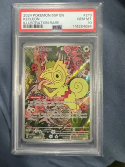 2024 POKEMON SSP EN-SURGING SPARKS ILLUSTRATION RARE #213 KECLEON PSA 10 - Image 1
