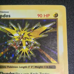 Pokemon TCG Base Set (Shadowless) First Edition Zapdos (16/102) Moderate Played - Image 3