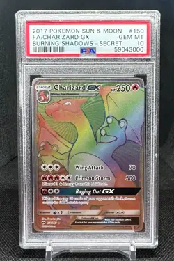 Pokemon Charizard GX Burning Shadows Secret Rare Full Art #150 PSA 10 Gem Mint - Image 1