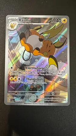 Pokemon TCG Scarlet & Violet Paldea Evolved Raichu Illustration Rare 211/193 NM - Image 1