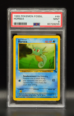 Horsea 1999 Pokemon Fossil Unlimited #49 WOTC PSA 9 - Image 1
