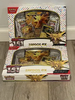 2x Pokemon Scarlet and Violet 151 Zapdos EX Collection Box - Two Boxes Included - Image 1