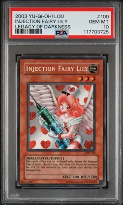 2003 YU-GI-OH! LOD-LEGACY OF DARKNESS #100 INJECTION FAIRY LILY PSA 10 - Image 1
