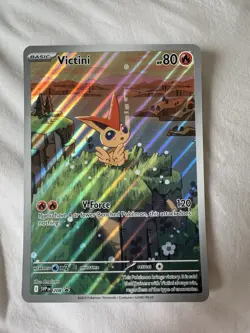 JUMBO Victini Pokemon Card Full Art Promo 208 Scarlet & Violet - Image 1
