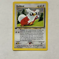 Pokemon TCG Delibird Neo Revelation Holo Card 5/64 1st Edition MP/HP - Image 1