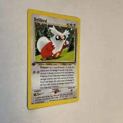 Pokemon TCG Delibird Neo Revelation Holo Card 5/64 1st Edition MP/HP - Image 3