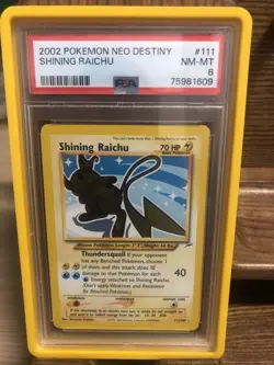 2002 POKEMON NEO DESTINY SHINING RAICHU CARD#111 PSA 8 NM-MT - Image 4
