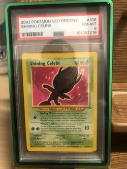 2002 POKEMON NEO DESTINY SHINING CELEBI CARD#106 PSA 8 NM-MT - Image 1