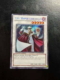 Yugioh! T.G. Hyper Librarian WQ11-EN002 Secret Rare NM 2011 Prize Card - Image 1