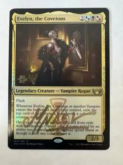 Evelyn, the Covetous. Foil Prerelease Promo, Signed Marta Nael MTG, NM - Image 4