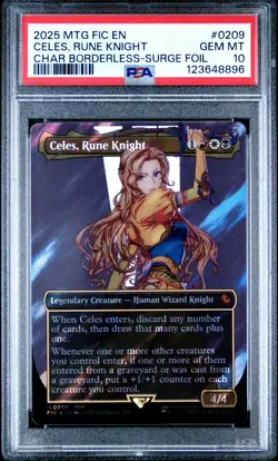 2025 MTG FINAL FANTASY COMMANDER #0209 CELES, RUNE KNIGHT PSA 10 - Image 1