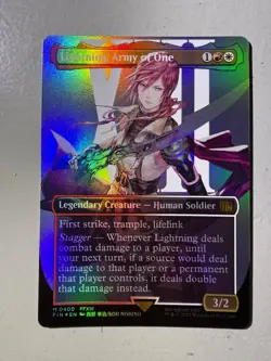 2025 MTG Magic Final Fantasy Lightning, Army of One #0400 Borderless Foil NM - Image 1