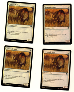 Set Of 4 Savannah Lions 024/261 Common Foil Dominaria Remastered MTG Card - Image 1