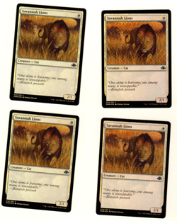 Set Of 4 Savannah Lions 024/261 Common Foil Dominaria Remastered MTG Card - Image 3