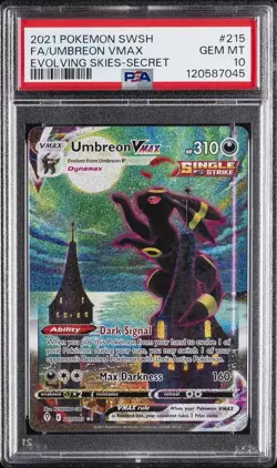 2021 POKEMON SWORD & SHIELD EVOLVING SKIES SECRET FULL ART/UMBREON VMAX PSA 10 - Image 1