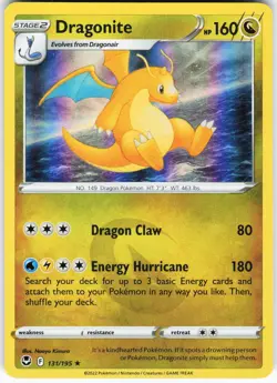 Dragonite 131/195 Pokemon SWSH12: Silver Tempest Holo Holo Rare NM - Image 1