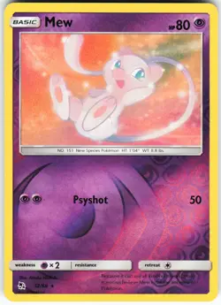 Mew 32/68 Pokemon Hidden Fates Reverse Holo Rare NM - Image 1