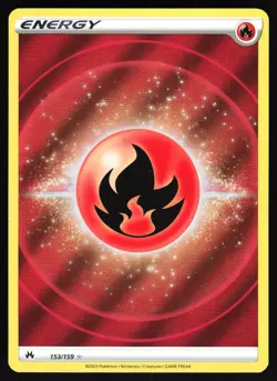Fire Energy (Texture Full Art) 153/159 Pokemon Crown Zenith Holo Ultra Rare NM - Image 1