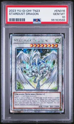 PSA 10 GEM MINT Yugioh Stardust Dragon TN23-EN016 Quarter Century Secret Rare - Image 1