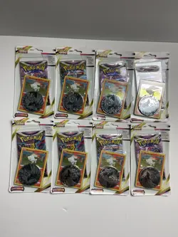 Lot of 8 Pokemon TCG Sword & Shield Lost Origin Blister Pack Promo Card Coin New - Image 1