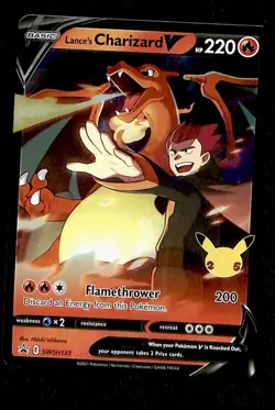 Lances Charizard Celebrations Promo 25th Anniversary SWSH133, NM Pokemon Card - Image 1