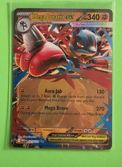 Pokemon TCG Mega Lucario ex 077/132 2025 Mega Evolution Double Rare Card - NM - Image 1