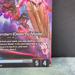 Unicorn Gundam Destroy Mode GD01-002 LR Foil Newtype Rising Card Game RX-0 NM - Image 5