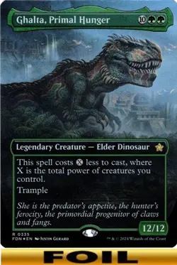 1x - Ghalta, Primal Hunger - FOIL BORDERLESS #335 - Foundations - NM MTG - Image 1