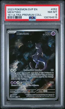 2023 POKEMON SVP EN-SV BLACK STAR PROMO 151 ULTRA-PREM COLL #052 MEWTWO PSA 8 - Image 1