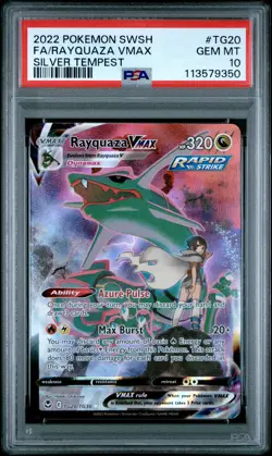 2022 POKEMON SWORD & SHIELD SILVER TEMPEST #TG20 FULL ART/RAYQUAZA VMAX PSA 10 - Image 1