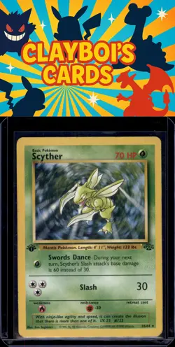 Scyther Jungle Pokemon 26/64 First Edition Rare Near Mint or Better - Image 1