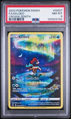 2023 POKEMON SWORD & SHIELD CROWN ZENITH #GG07 FULL ART/KELDEO PSA 8 - Image 1