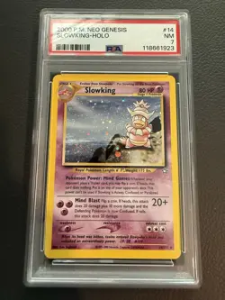 2000 POKEMON NEO GENESIS #14 SLOWKING-HOLO PSA 7 - Image 1