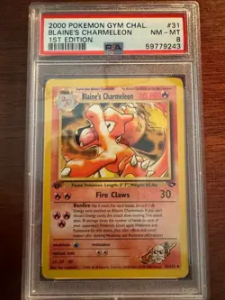 BLAINE'S CHARMELEON 31/132, 2000 1st Edition PSA 8 Pokemon GYM CHALLENGE - Image 1